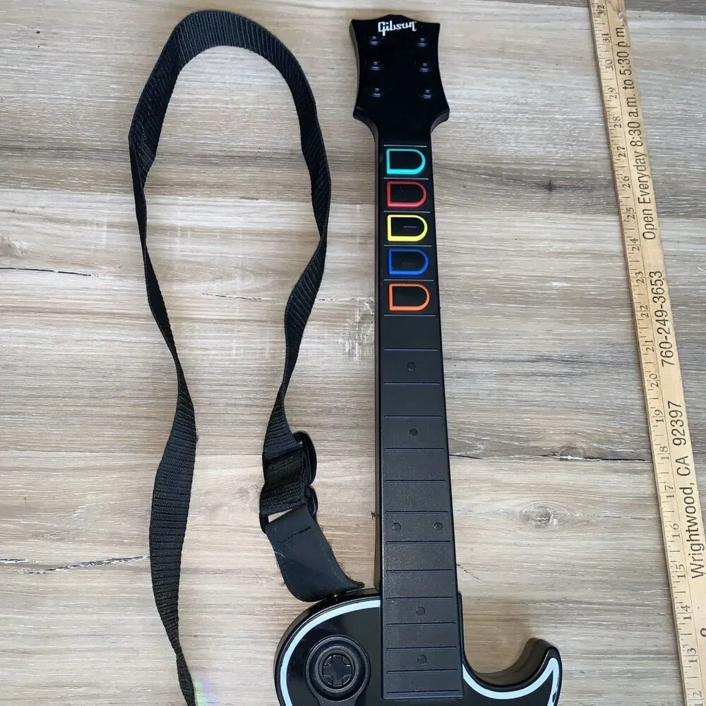 Guitar Hero Les Paul Gibson Wireless Sony Playstation w/ Dongle Original & Strap